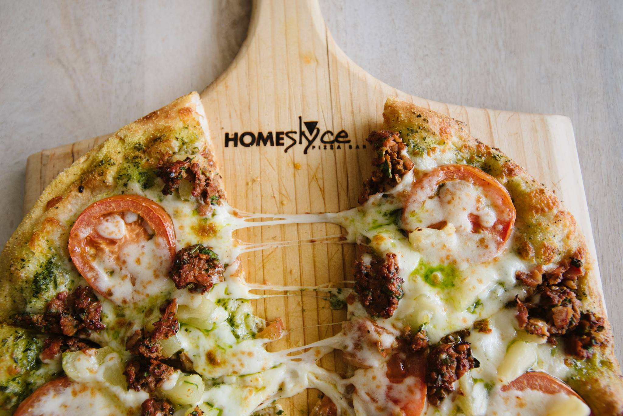 Pizza on a HomeSlyce pizza peel