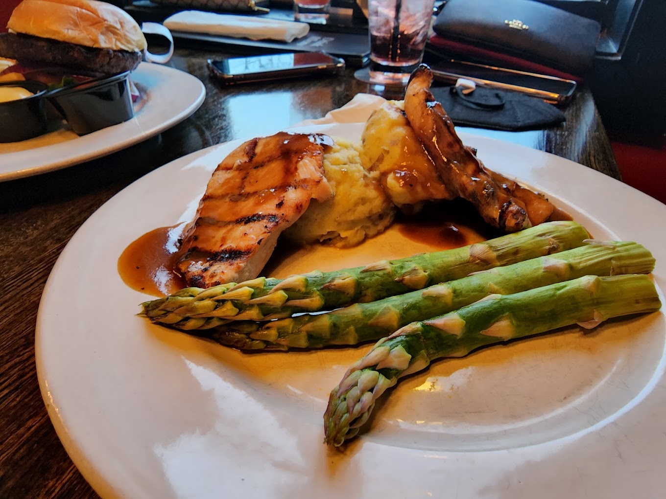 Grilled Salmon and Asparagus on a plate