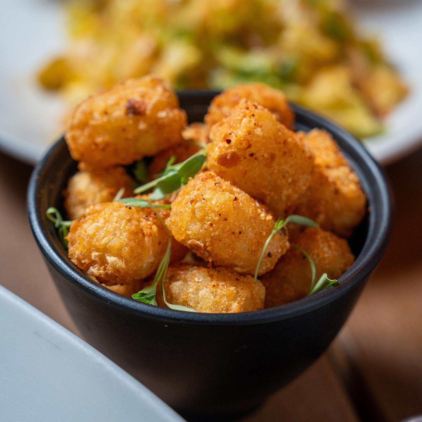 a bowl of tater tots