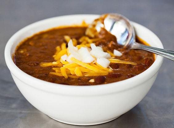 a bowl of city line's famous chili