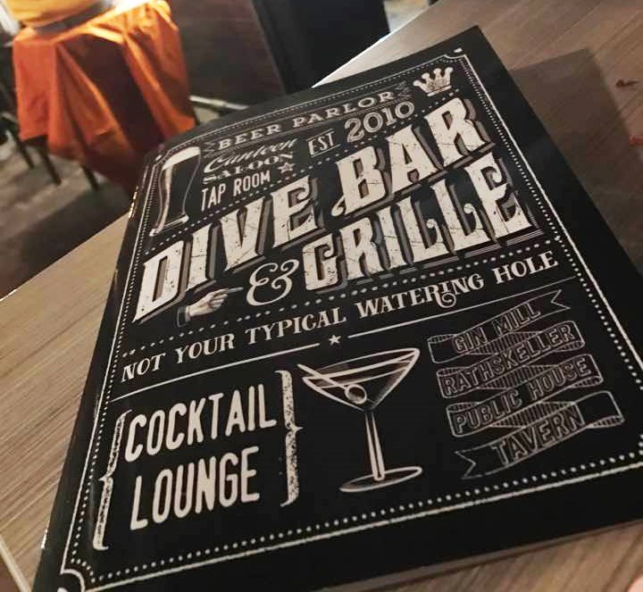 a dive bar & grill menu
