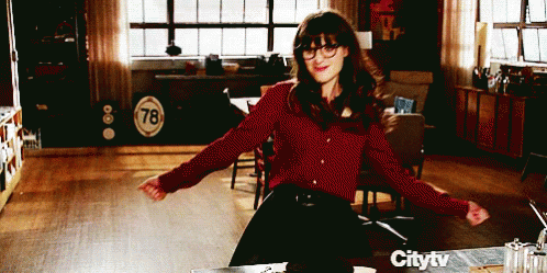 a gif of Jessica Day dancing